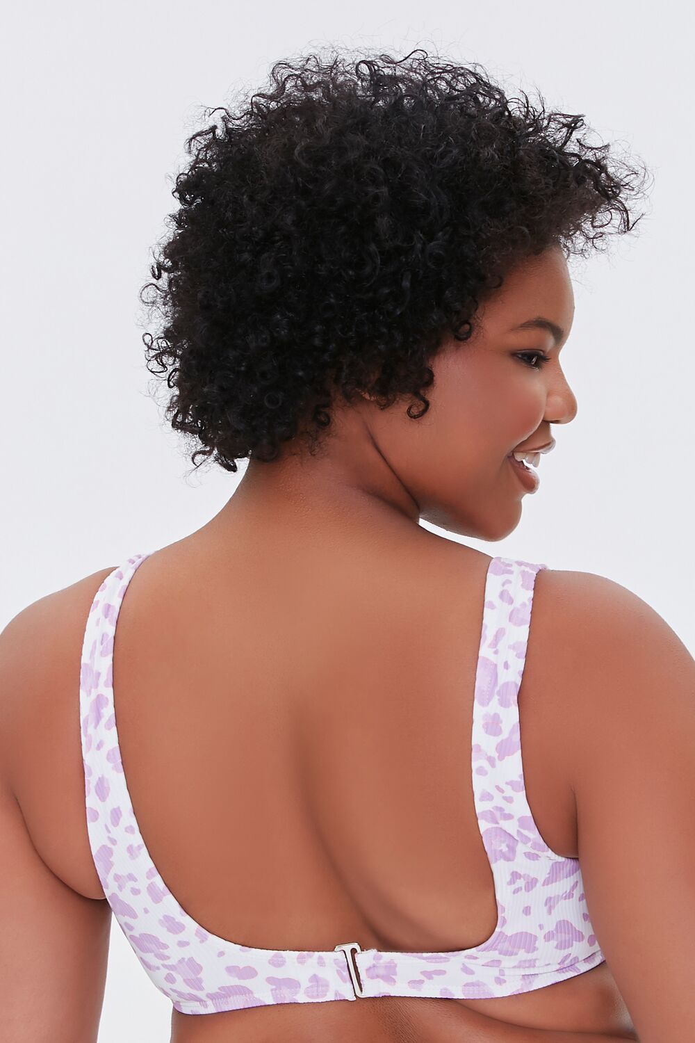 Plus Size Leopard Print Bralette Bikini Top