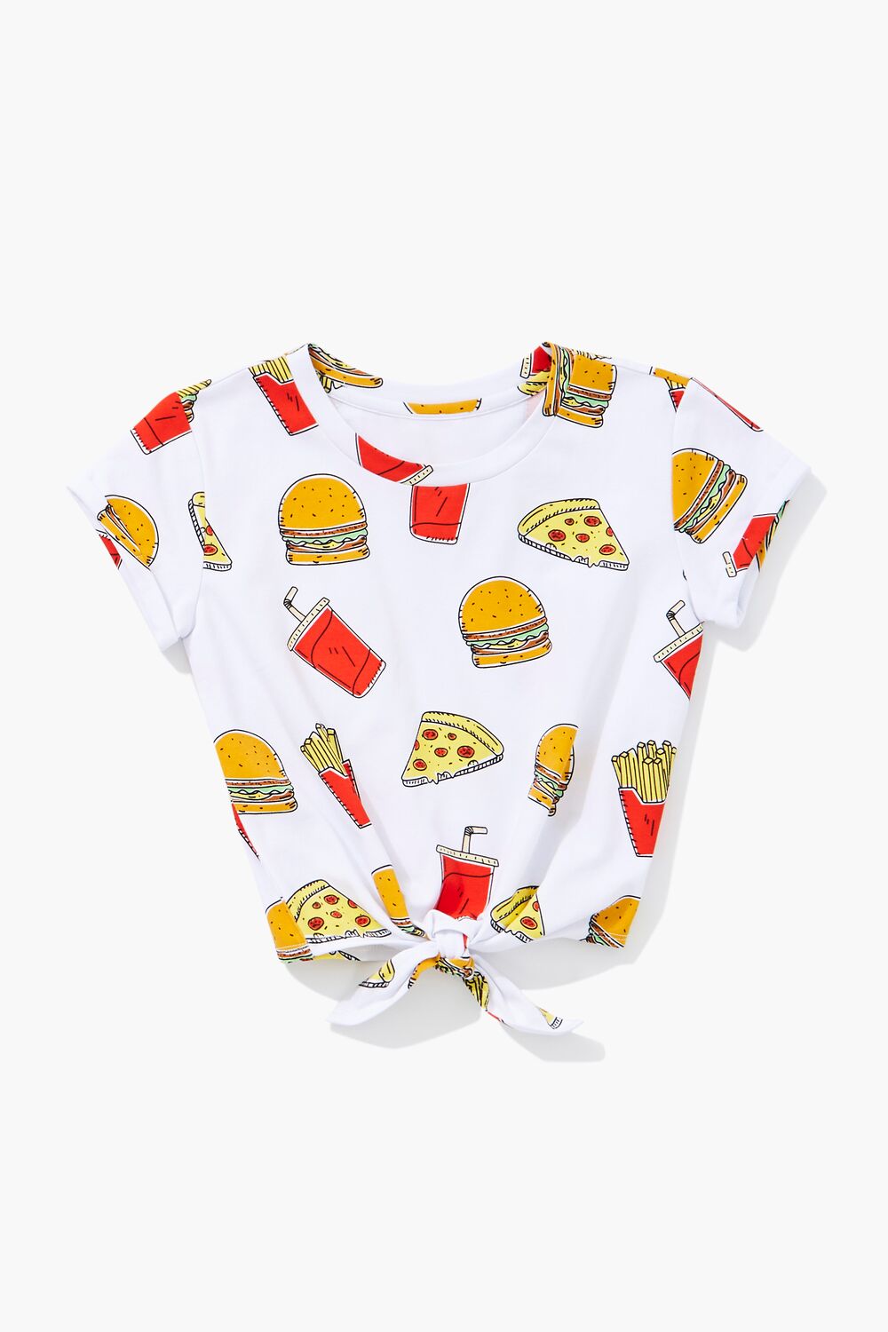 Girls Food Print Knotted Tee (Kids)