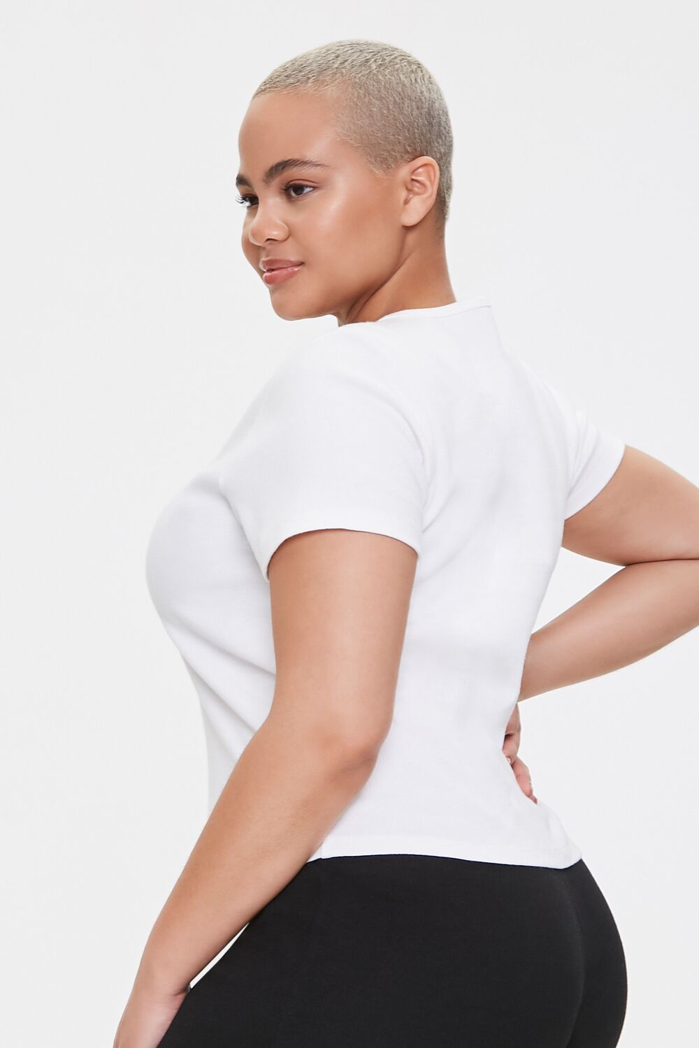Plus Size Lace-Up Tee