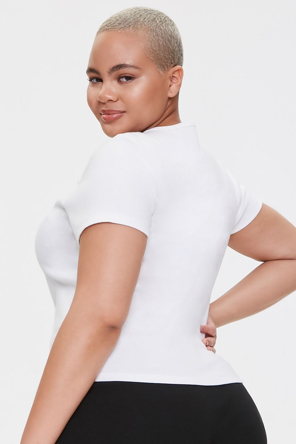 Plus Size Lace-Up Tee