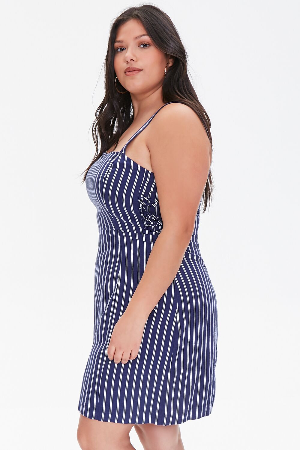 Plus Size Striped Mini Dress
