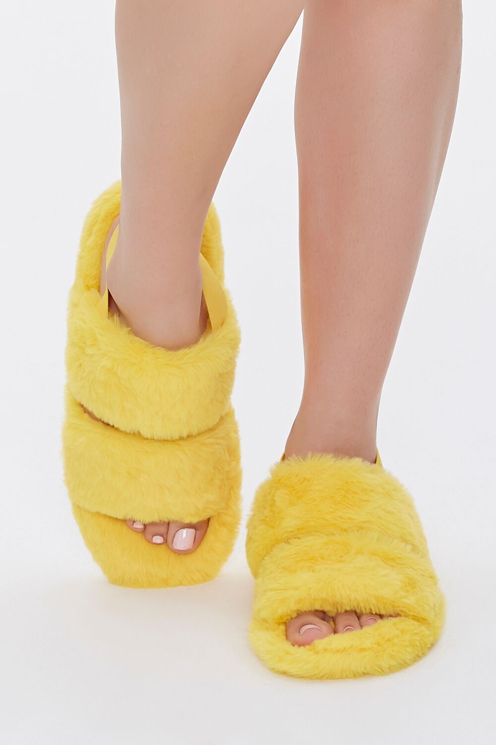 Faux Fur Backstrap Slippers