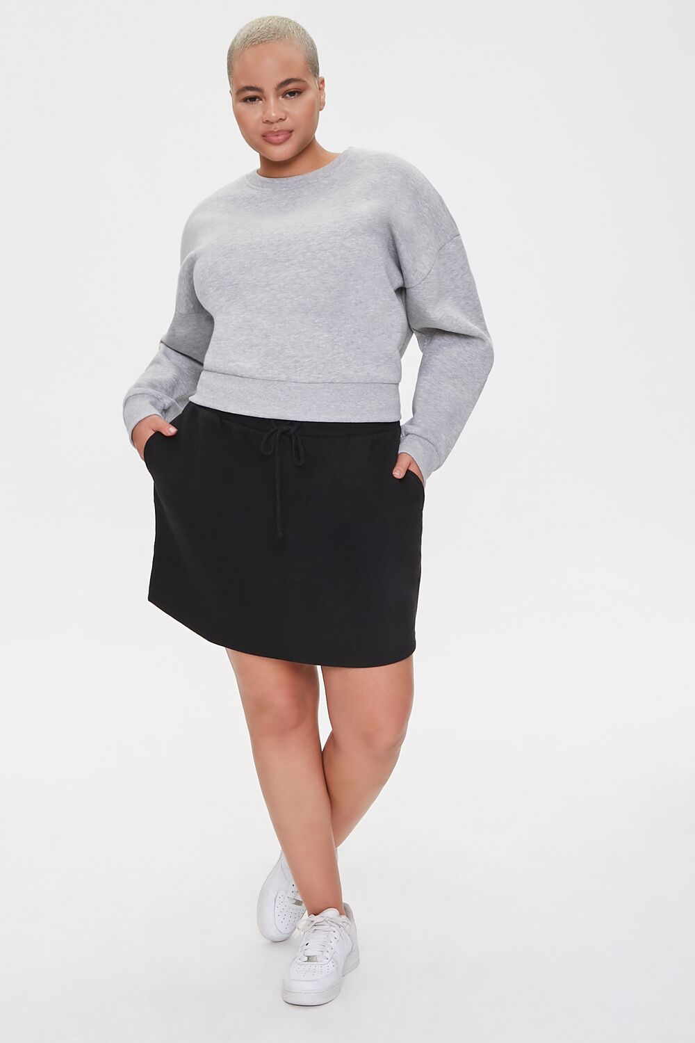 Plus Size French Terry Mini Skirt
