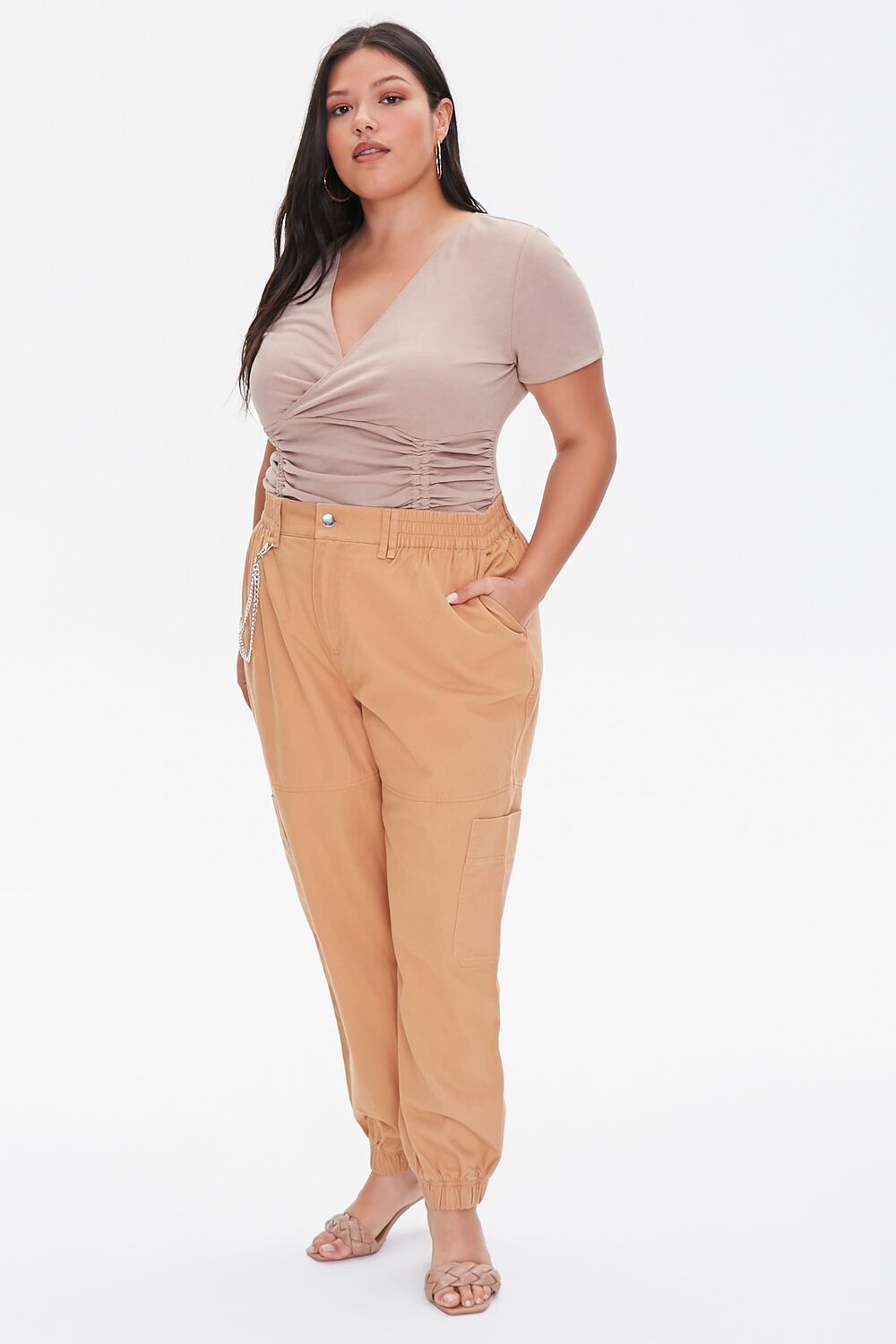 Plus Size Wallet Chain Joggers