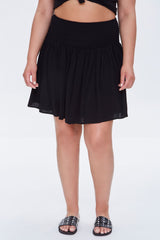 Plus Size Smocked Mini Skirt