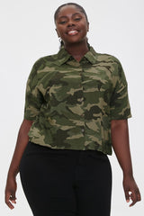Plus Size Camo Print Shirt