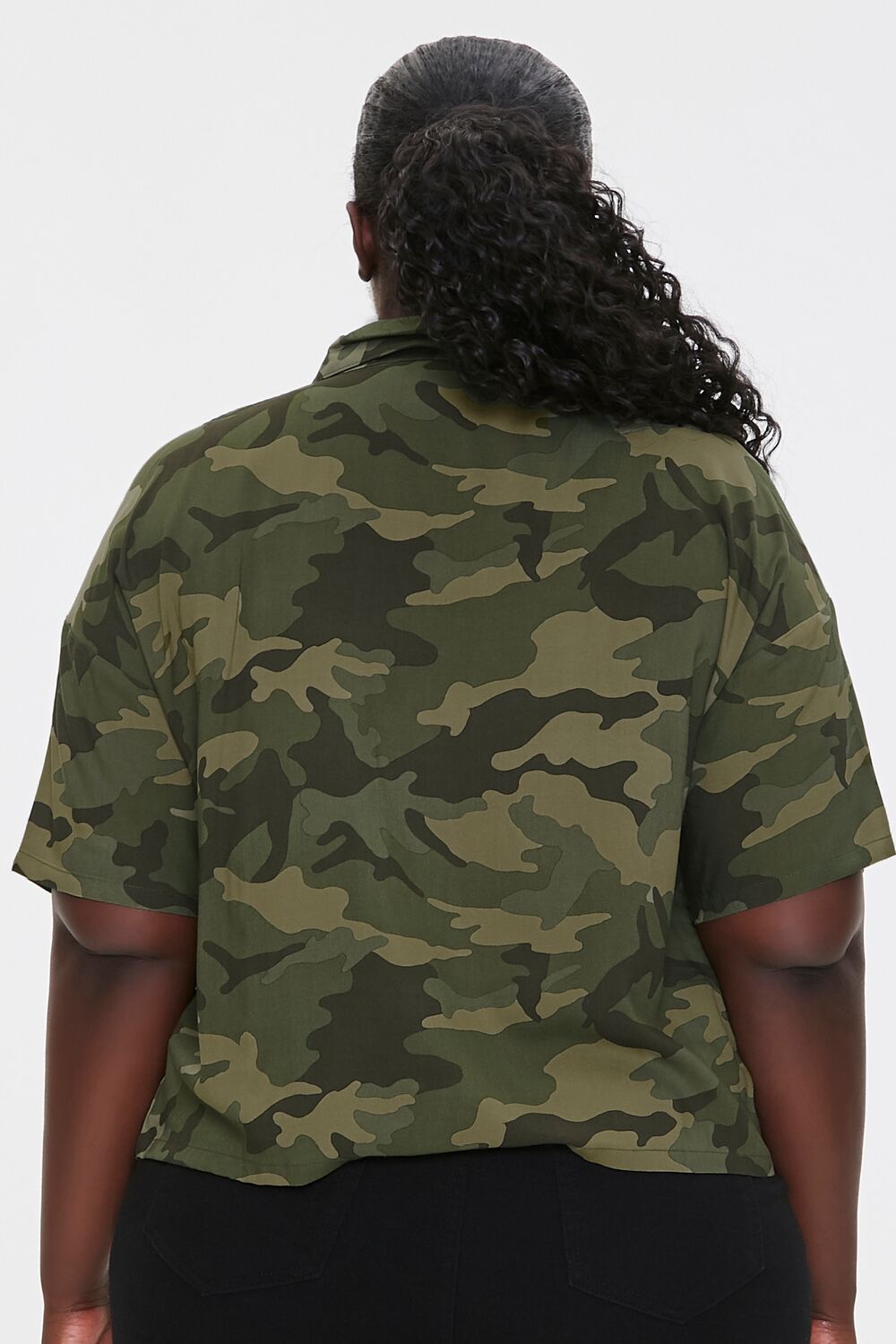 Plus Size Camo Print Shirt