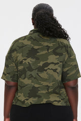 Plus Size Camo Print Shirt