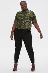 Plus Size Camo Print Shirt