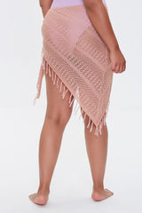 Plus Size Crochet Sarong Swim Cover-Up
