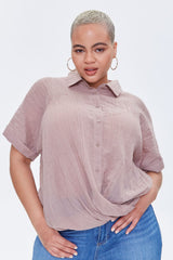 Plus Size Crossover Shirt
