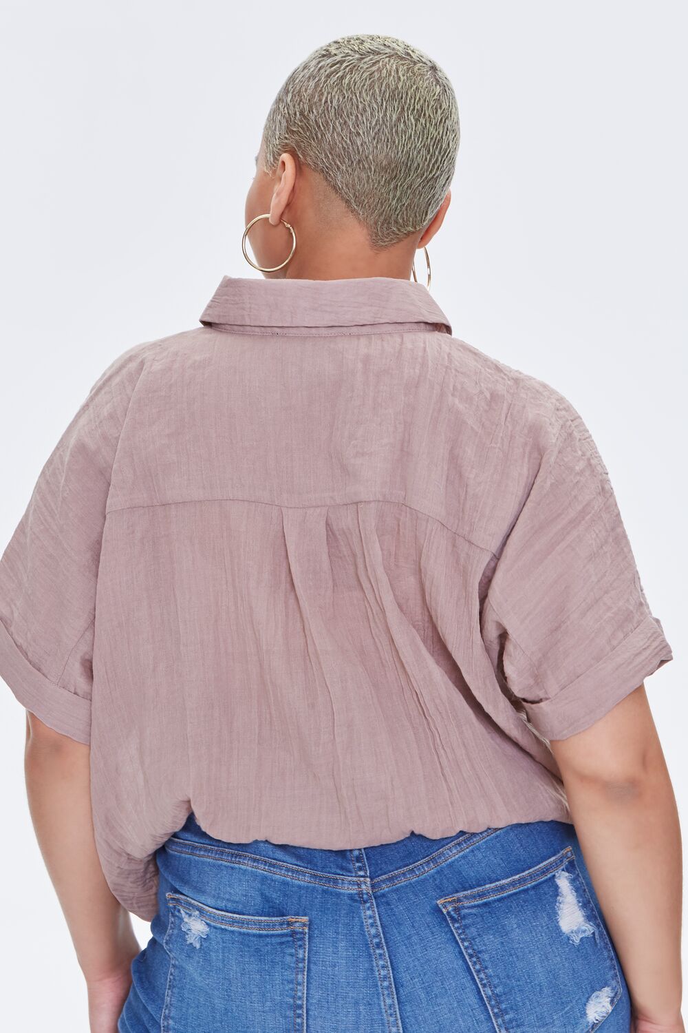 Plus Size Crossover Shirt