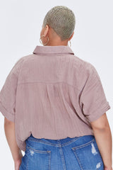 Plus Size Crossover Shirt