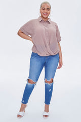 Plus Size Crossover Shirt