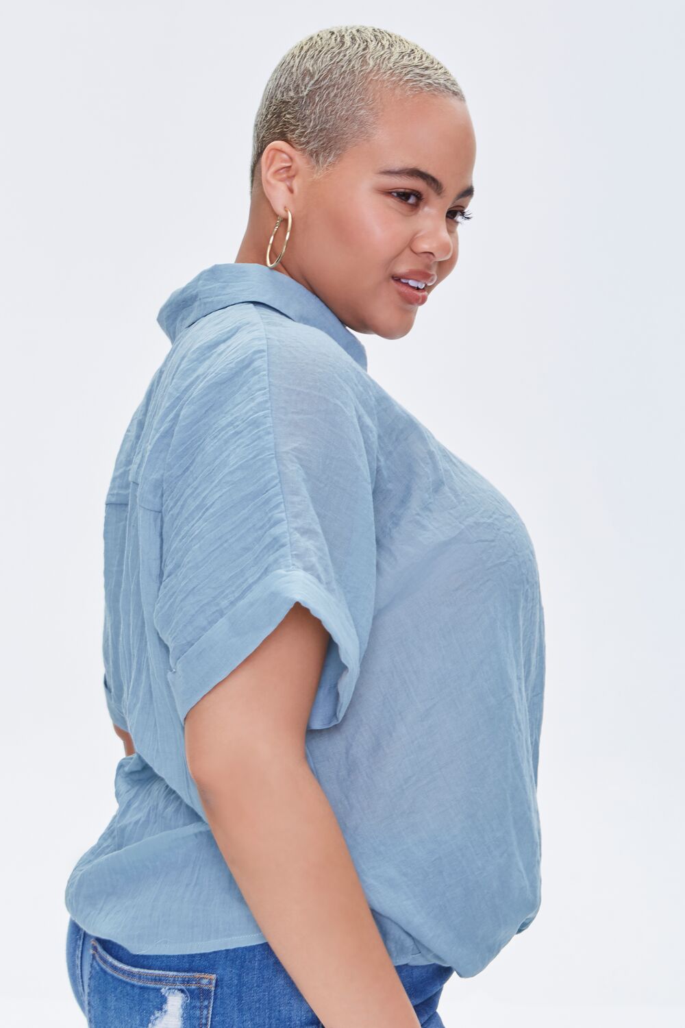 Plus Size Crossover Shirt
