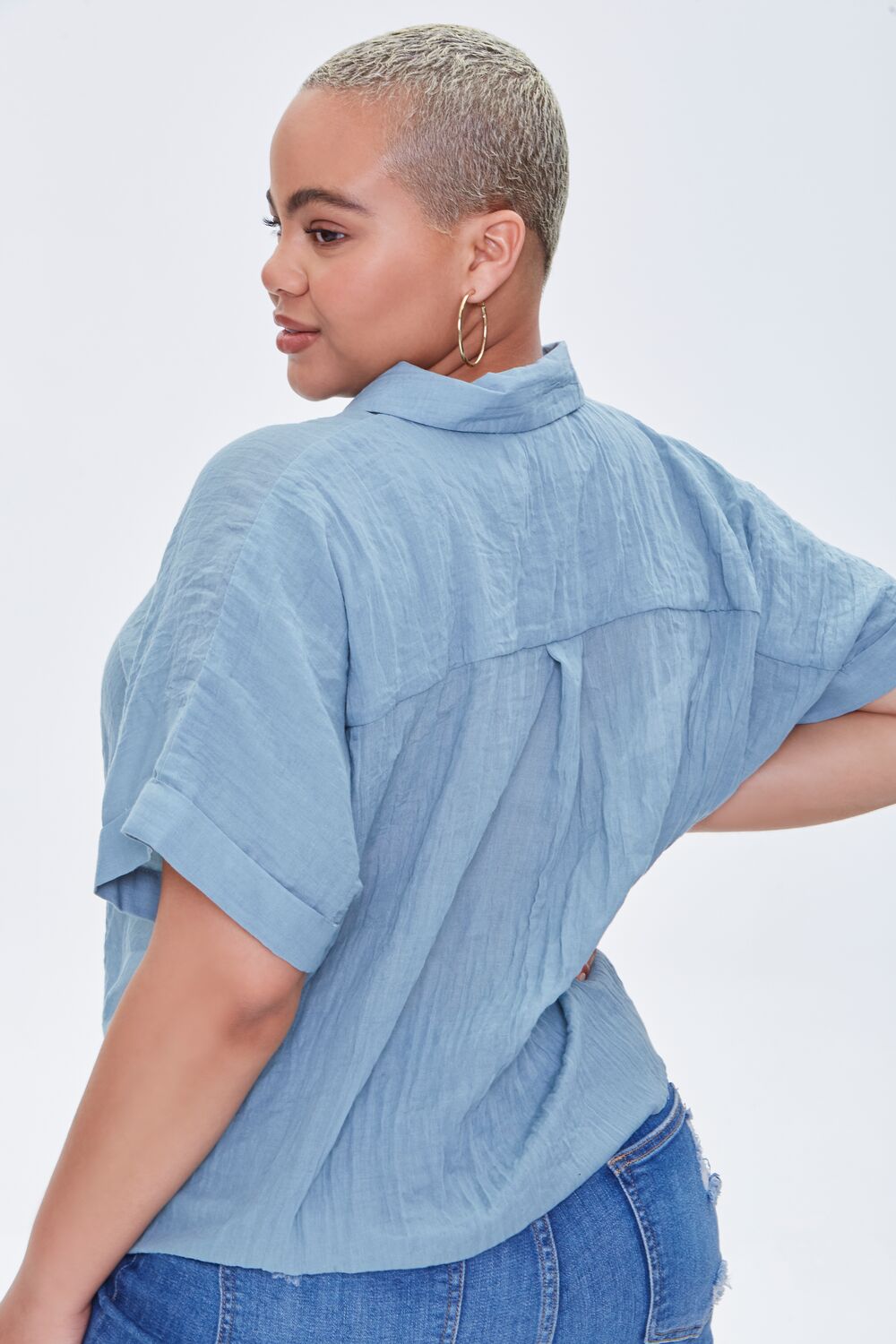 Plus Size Crossover Shirt