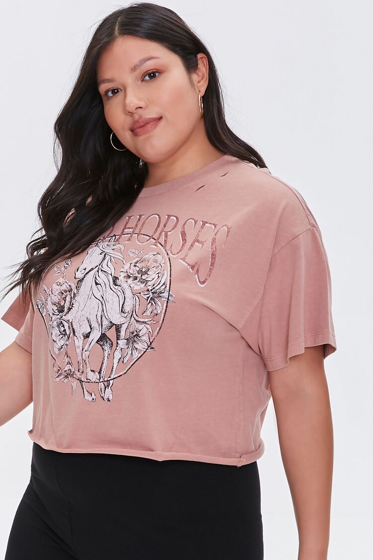 Plus Size Wild Horses Graphic Tee