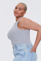 Plus Size Ribbed Tank Bodysuit