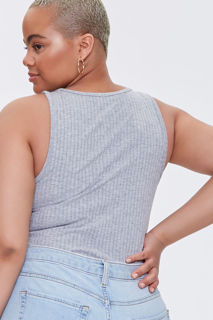 Plus Size Ribbed Tank Bodysuit
