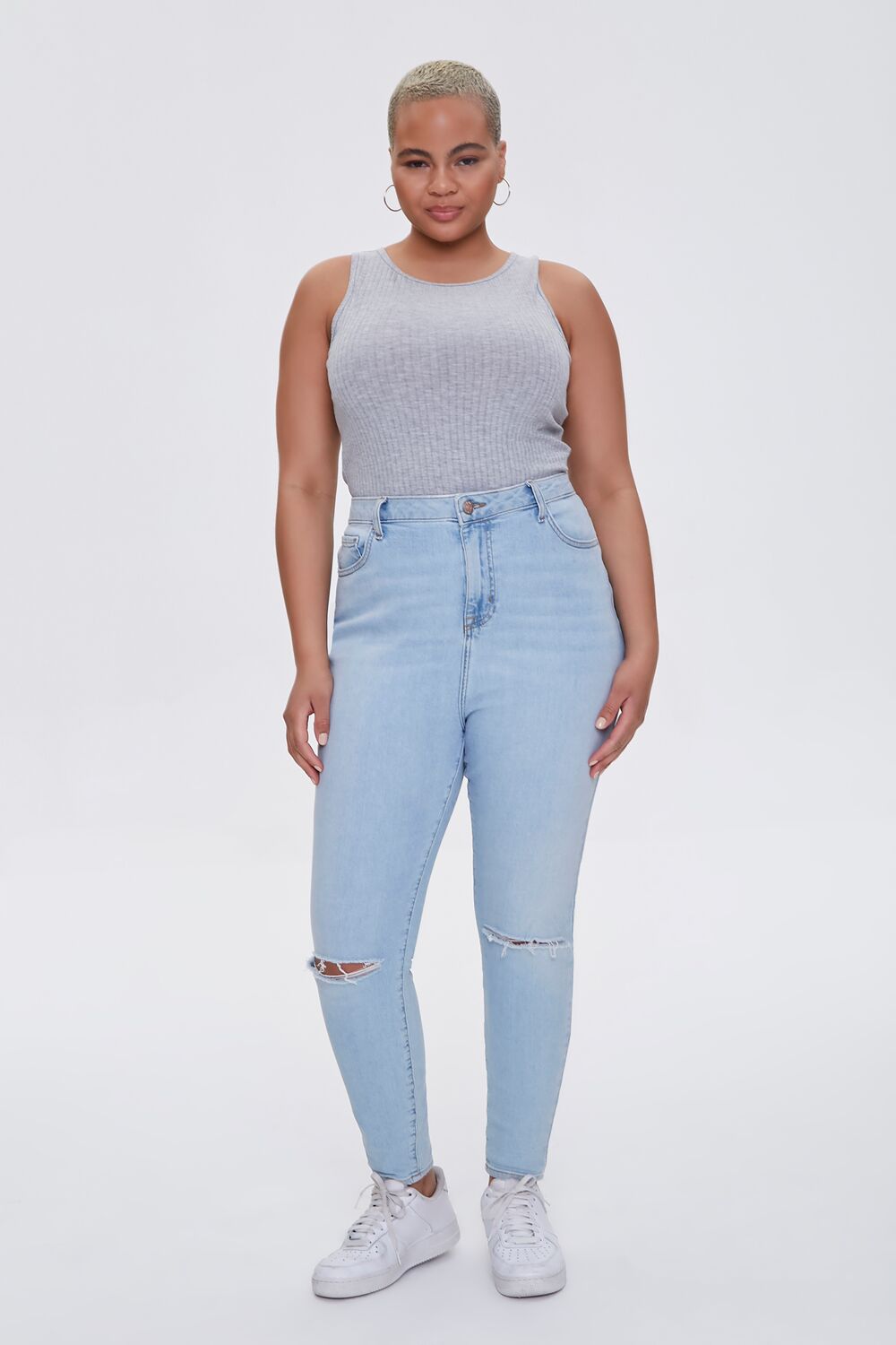 Plus Size Ribbed Tank Bodysuit