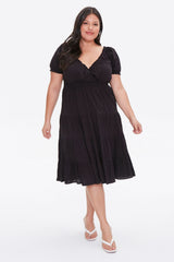 Plus Size Tiered Ruffle-Trim Dress
