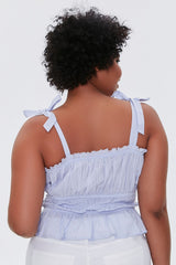 Tie-Strap Ruffle-Trim Top