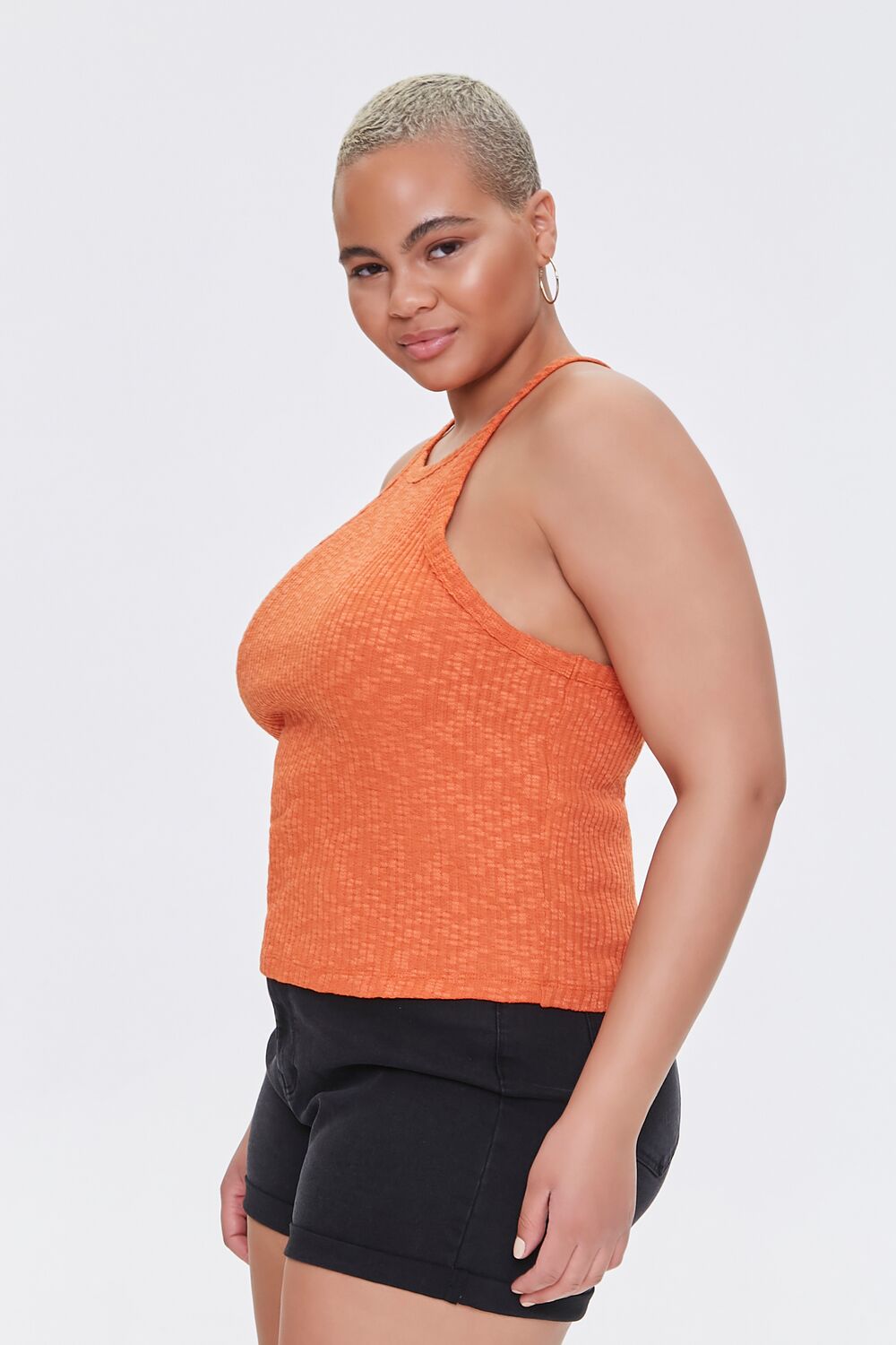 Plus Size Ribbed Slub Knit Cami