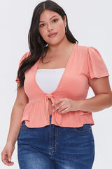 Plus Size Flounce Crop Top