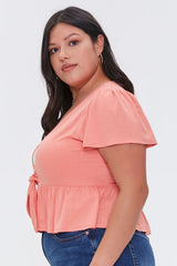 Plus Size Flounce Crop Top