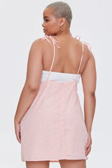 Plus Size Eyelet Pinafore Dress