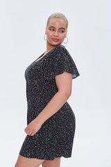 Plus Size Spotted Print Romper