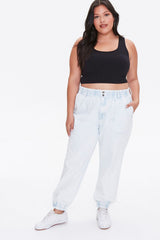 Plus Size Denim Joggers