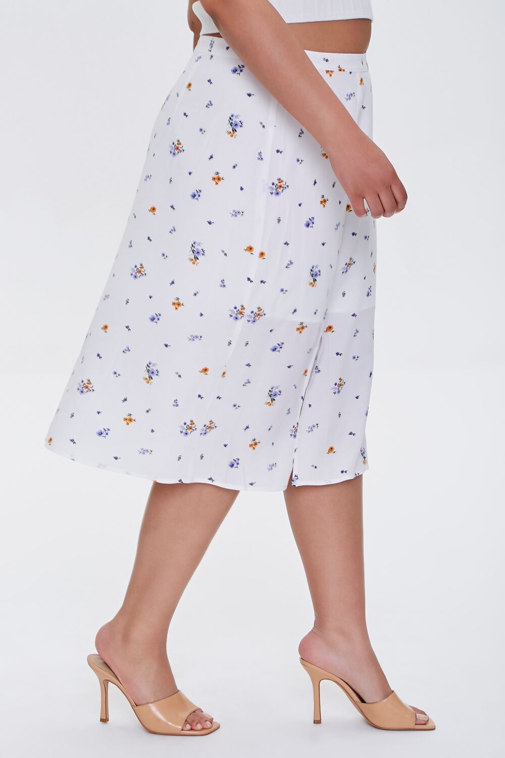Plus Size Floral Print Skirt