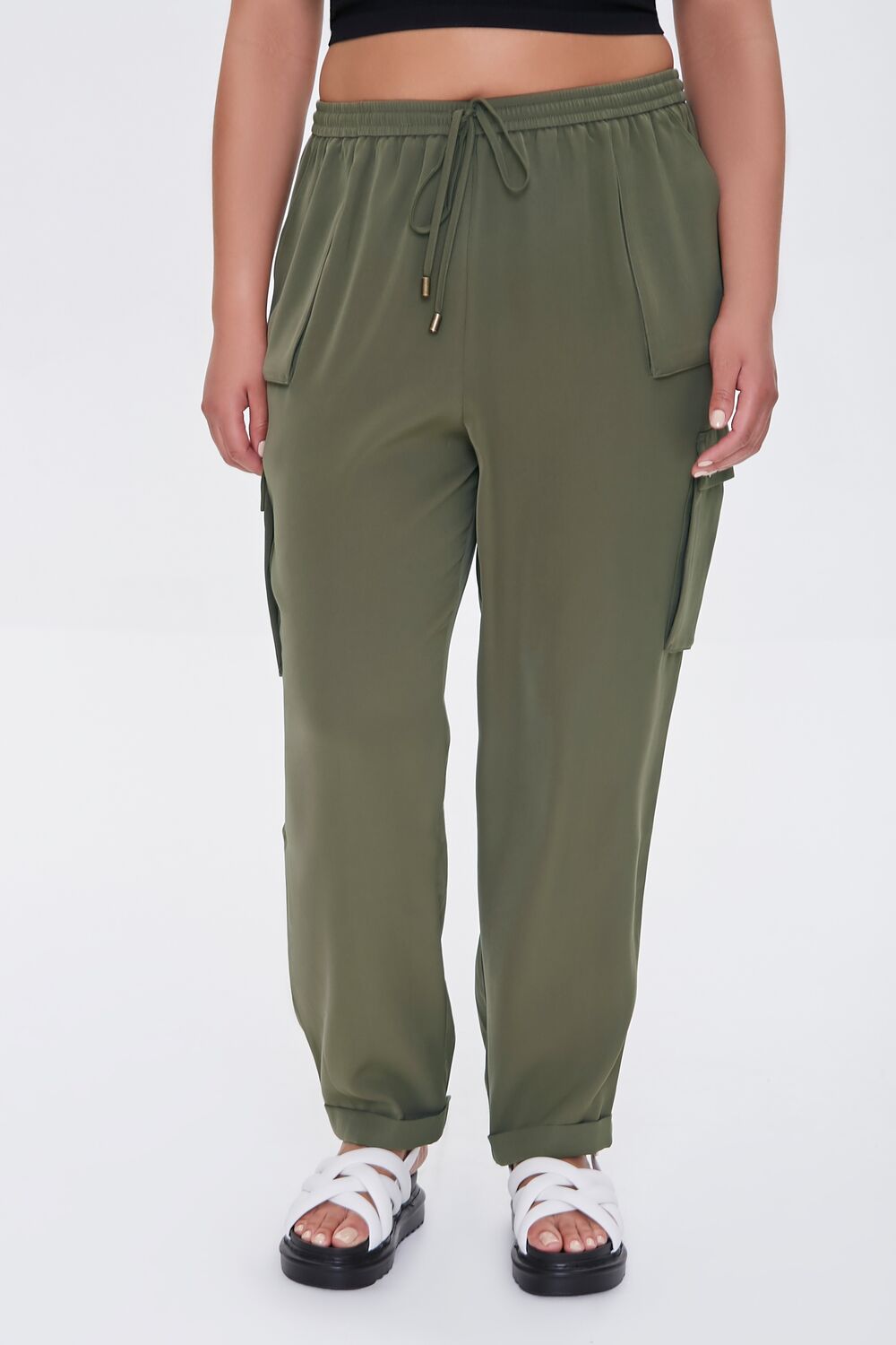 Plus Size Drawstring Cargo Pants