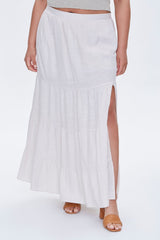 Plus Size Linen Maxi Skirt