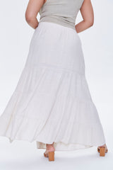 Plus Size Linen Maxi Skirt