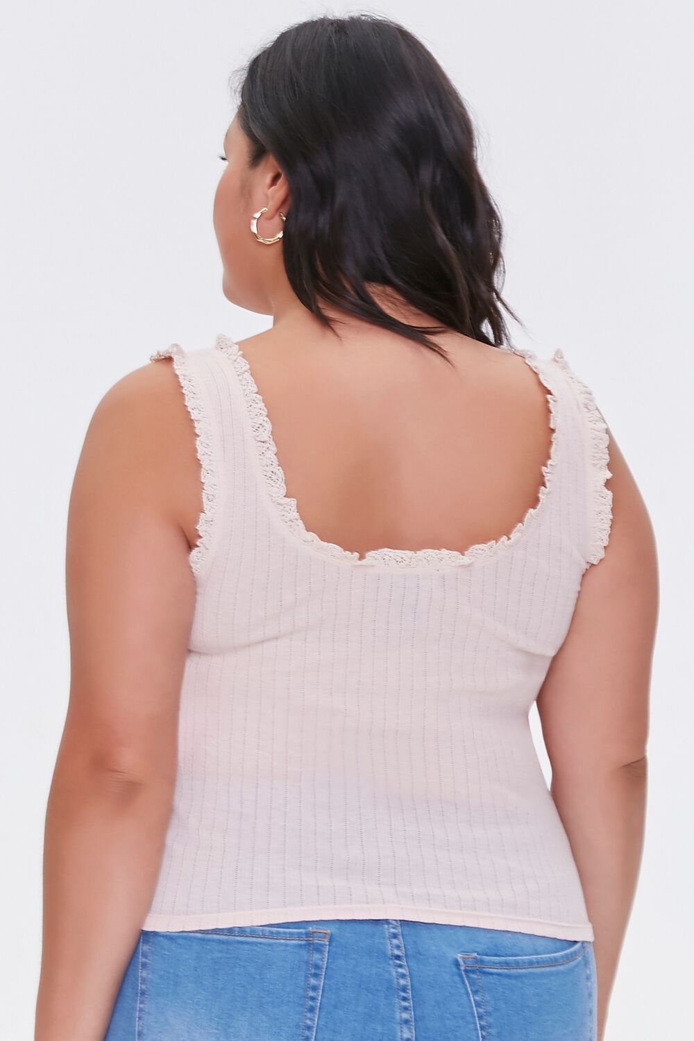 Plus Size Frayed Tank Top