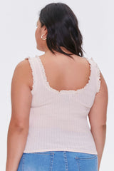 Plus Size Frayed Tank Top