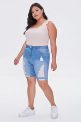 Plus Size Frayed Tank Top