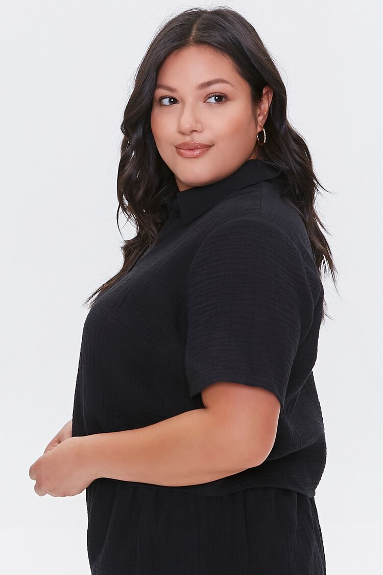 Plus Size Textured Shirt