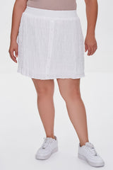Plus Size Tiered Buttoned Mini Skirt