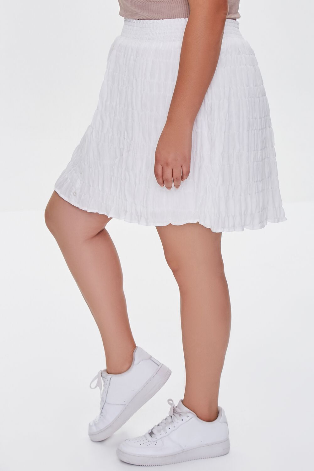 Plus Size Tiered Buttoned Mini Skirt