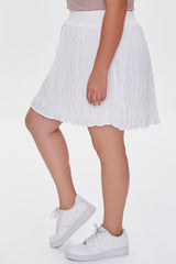 Plus Size Tiered Buttoned Mini Skirt