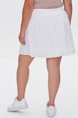 Plus Size Tiered Buttoned Mini Skirt