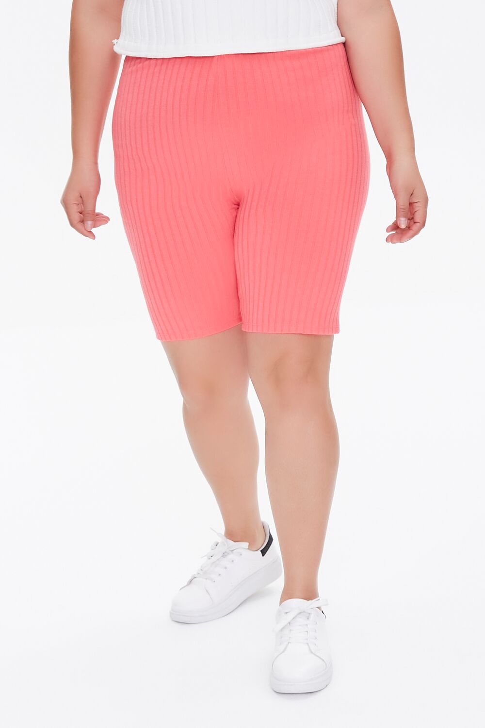 Plus Size Ribbed Biker Shorts