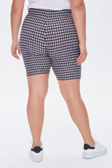 Plus Size Gingham Biker Shorts