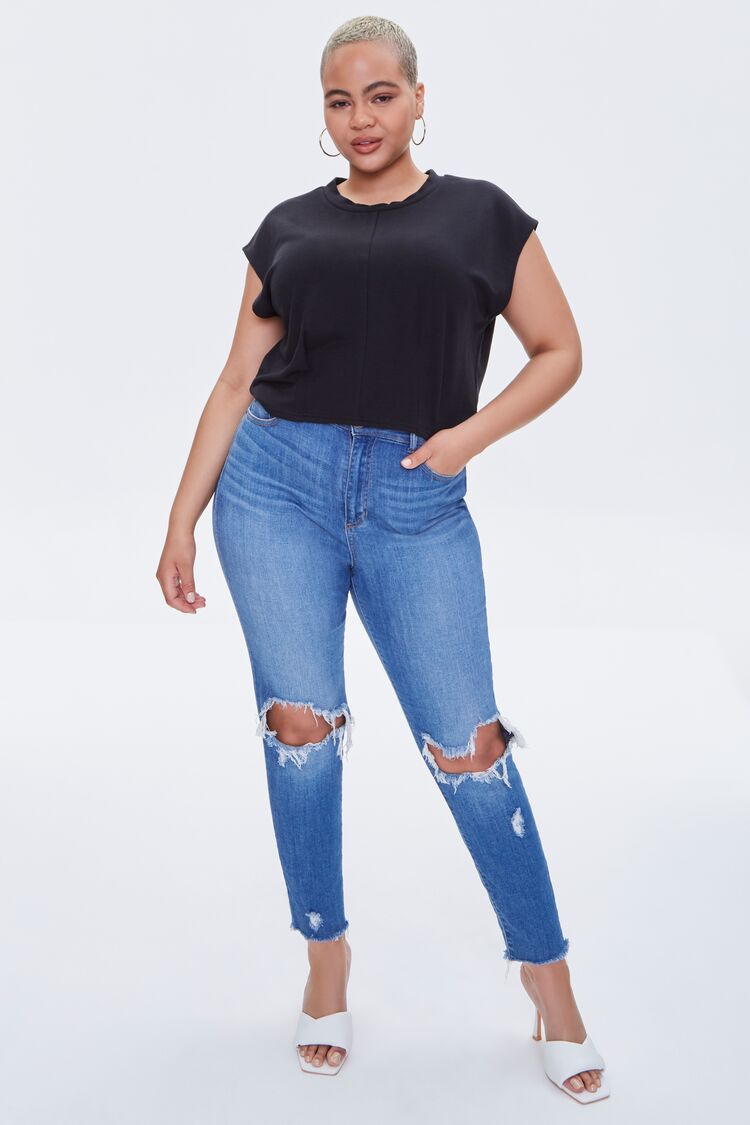 Plus Size Cap-Sleeve Tee