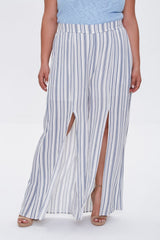 Plus Size Striped Palazzo Pants