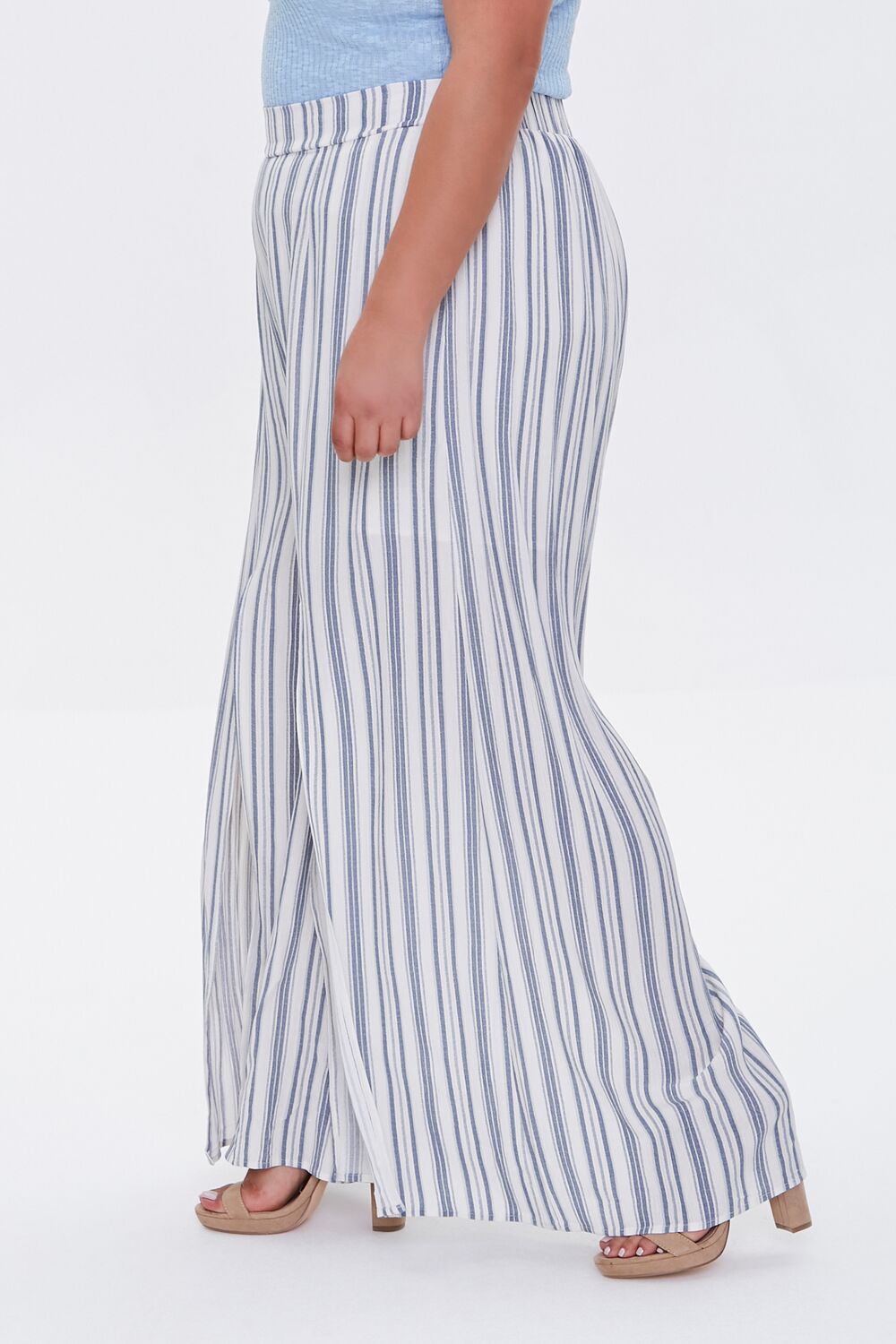 Plus Size Striped Palazzo Pants