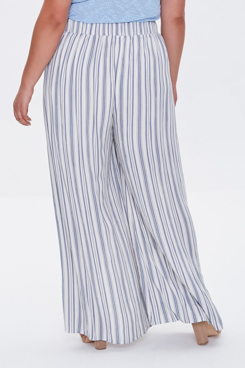 Plus Size Striped Palazzo Pants
